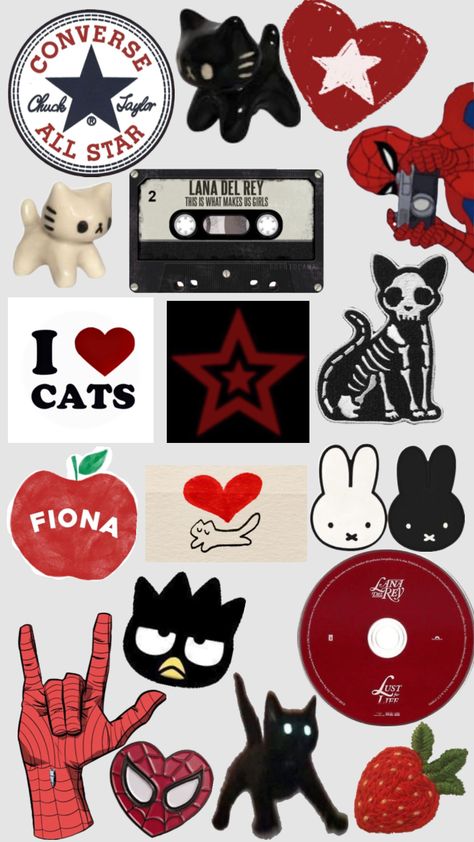 Black, white and red sticker sheet😱🤯 Phone Cover Stickers, Spiderman Stickers, Red Journal, Y2k Stickers, Printable Sticker Sheets, Printable Collage Sheet, Black And White Stickers, Scrapbook Printing, Iphone Case Stickers