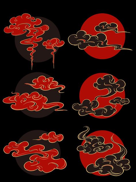 Red Cloud Tattoo, Japan Cloud, Anime Clouds, Ink Tattoo Design, Pokemon Tattoos, Pokemon World, Red Tattoo Ideas, Red Ink Tattoo, Complex Patterns