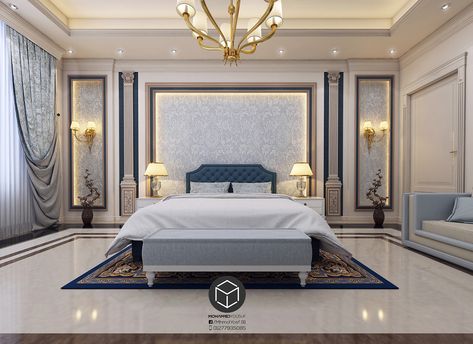 Master Bedroom New Classic on Behance New Classic Bedroom Furniture, Bad Room Design Bedroom, Bedroom New Classic, New Classic Bedroom, Bedroom Interior Ideas, Classic Bedroom Furniture, Bad Room Design, Luxury Bedroom Interior, Bad Room