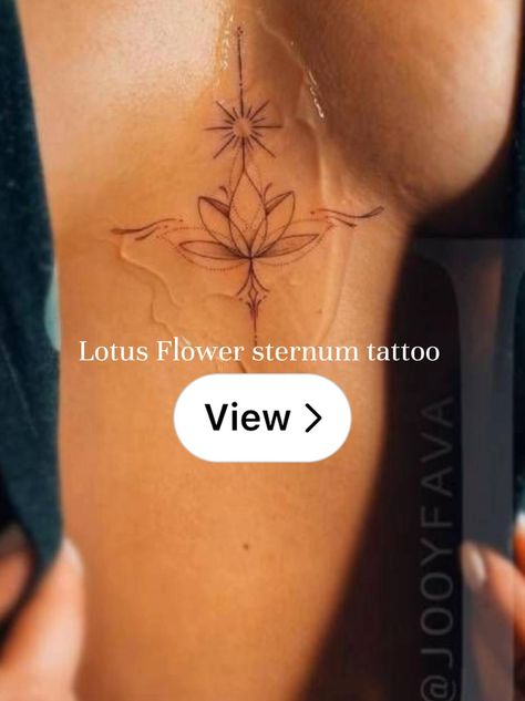 Lemon8 · Lotus Flower sternum tattoo  · @Itsvedababe🤍✨ Female Sternum Tattoo Ideas, Sternum Lotus Tattoo, Underboob Tattoo Flower, Lotus Underboob Tattoo, Lotus Flower Sternum Tattoo, Dainty Sternum Tattoo Women, Sternum Tattoo Lotus, Lotus Sternum Tattoo, Flower Sternum Tattoo