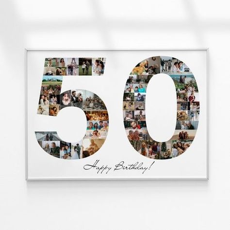 50th Birthday Photo Collage Number Photo Collage 50th - Etsy 50th Birthday Photo Collage, Number Photo Collage, 60th Anniversary Gifts, Wedding Photo Collage, Heart Photo Collage, Birthday Photo Collage, Foto Collage, Collage Foto, Meaningful Artwork