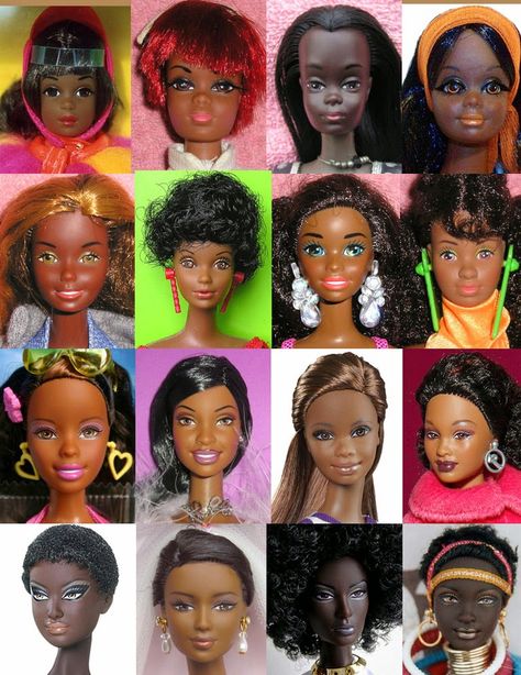 Head sculpts used for Mattel's Black Barbie Black Dolls Vintage, Visual Illustration, Eah Dolls, Black Designs, Nerd Problems, Barbie Family, Barbie Mattel, Curvy Barbie, Face Mold