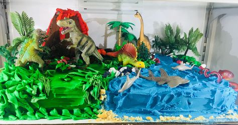 Dinosaur And Shark Birthday Party, Shark Dinosaur Cake, Shark And Dinosaur Cake, Dino Cakes, Shark Themed Birthday, Dino Birthday Cake, Shark Birthday Cakes, Pizza Birthday, Meg 2