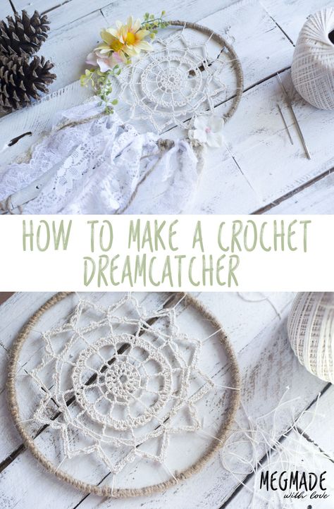 Crochet Dreamcatcher Pattern Free, Crochet Dreamcatcher Pattern, Crochet Dream Catcher, Doily Dream Catchers, Pattern Aesthetic, Dream Catcher Patterns, Dream Catcher Tutorial, Diy Crochet Patterns, Crochet Dreamcatcher