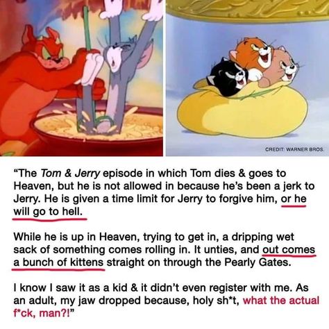 Childhood Ruined! - tomandjerry post - Imgur Childhood Ruined, Scary Facts, Mish Mash, Tom And Jerry, Geek Out, Disney And Dreamworks, Warner Bros, Dreamworks, I Saw