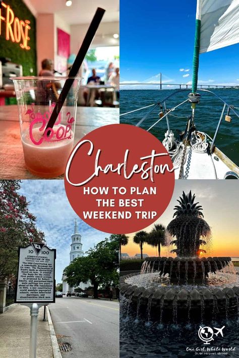 What to do in Charleston, SC: A Fun Girls' Trip | Charleston is so charming, with pastel houses, palmetto trees, & beautiful shoreline...here are lots of things to do in Charleston on a great weekend trip! What to do in Charleston in summer, how to avoid the heat & not melt. Stuff to do & what to skip in Charleston, where to stay in Charleston, where to eat & drink in Charleston, long weekend in Charleston ideas, 40th birthday trip ideas. #charleston #southcarolina #girlstrip #weekendtrip Girls Trip To Charleston Sc, Charleston Birthday Weekend, Charleston In December, 30th Birthday Charleston Sc, Charleston Girls Trip, 40th Birthday Trip Ideas, Charleston Sc Things To Do, Southern Travel, East Coast Road Trip