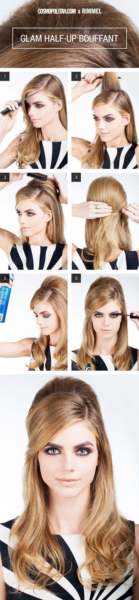 Want a sixties-inspired style that still looks totally stunning today? Of course you do. Hairstylist Britney Williams tells you exactly how to get this Bardot-inspired bouffant. Sanggul Cepol, Brigitte Bardot Hair, Lazy Girl Hairstyles, 60s Hair, 70s Hair, Hair Romance, Bouffant Hair, Studio 54, Long Blonde