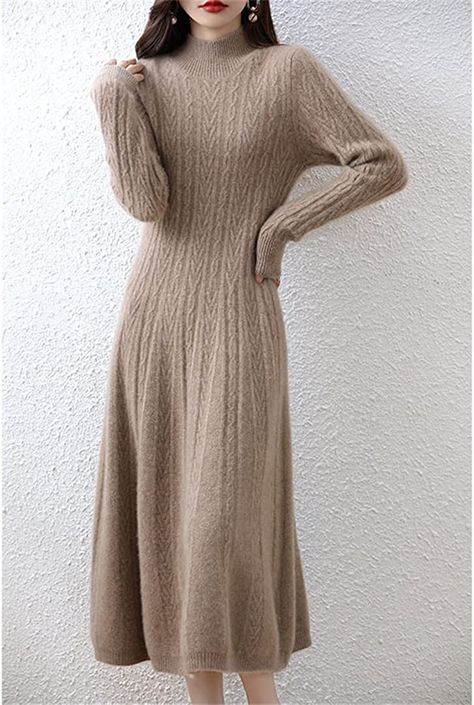 Cashmere Sweater Dress, Jumper Outfit, Long Knitted Dress, Long Sweater Dress, Women Sweaters Winter, Cashmere Sweater Women, New 2023, Knitted Tops, Womens Turtleneck