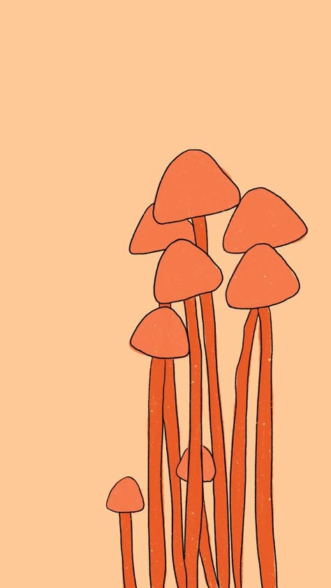 Orange Mushroom Family Wallpaper Orange Trippy Aesthetic, Orange Layout, Family Wallpaper, Orange Mushroom, Mushroom Wallpaper, Iphone Wallpaper Pattern, Hippie Wallpaper, Orange Aesthetic, Orange Wallpaper