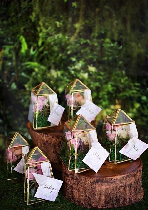 Terrarium Wedding, Secret Garden Parties, Summer Garden Wedding, Secret Garden Wedding, Boho Wedding Decorations, Geometric Wedding, The Secret Garden, Wedding Boho, Unique Wedding Favors