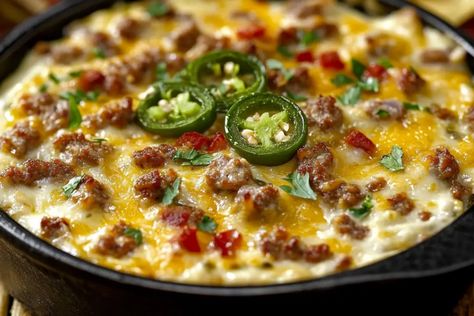 Introduction When it comes to party food, few dishes can compete with a creamy, cheesy dip that’s packed with flavor. The Sausage Jalapeño Popper Dip is a standout recipe in ... Learn More Sausage Jalapeno Popper Dip, Jalapeno Popper Dip With Sausage, Sausage Jalapeno Poppers Recipes, Jalapeño Sausage, Jalapeno Poppers With Sausage, Spicy Sausage Dip, Popper Dip Recipe, Mexican Sausage, Sausage Cheese Dip