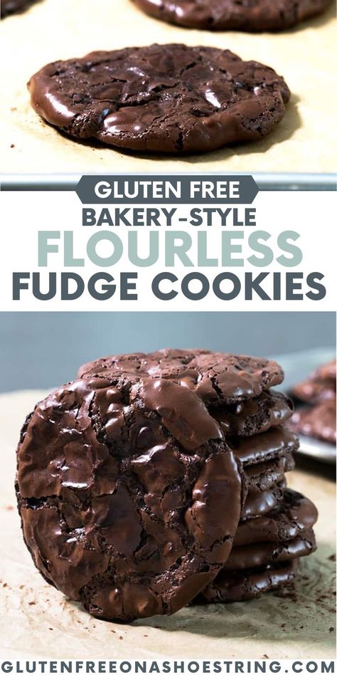 Flourless Gluten Free Cookies, Gluten Free Chocolate Cookies Easy, Gf Chocolate Cookies, Flourless Fudge Cookies, Gluten Free Cookies Flourless, Flour Free Cookies, Chocolate Gluten Free Desserts, Gluten Free Bar Cookies, Camp Cookies