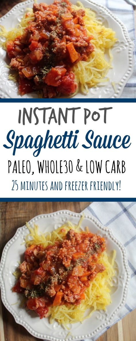 Whole30 Instant Pot Spaghetti Sauce - Whole Kitchen Sink Paleo Spaghetti Sauce, Instant Pot Spaghetti Sauce, Whole30 Instant Pot, Paleo Spaghetti, Instant Pot Spaghetti, Crockpot Spaghetti, Instant Pot Recipe, Pot Recipes Easy, Paleo Crockpot