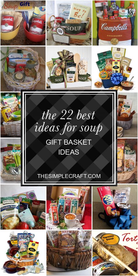 The 22 Best Ideas for soup Gift Basket Ideas - Home Inspiration and Ideas | DIY Crafts | Quotes | Party Ideas  #christmasGiftBasket #GiftBasketideas #GiftBasketdiy #GiftBasketforgirlfriends #GiftBasketforwomen #themedGiftBasket Dinner In A Basket Gift, Soup And Bread Gift Basket, Lunch Basket Ideas, Soup Bowl Gift Basket, Meal Kit Gift Basket, Theme Baskets For Raffles, Soup Gift Basket Ideas Diy, Casserole Gift Basket Ideas, Handmade Gift Basket Ideas