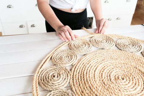 DIYing THE STRAW AND JUTE TREND — The Sorry Girls Sisal Twine, The Sorry Girls, Rag Rug Tutorial, Rope Rug, Braided Rug Diy, Braided Rag Rugs, Rug Tutorial, Jute Rugs, Diy Braids