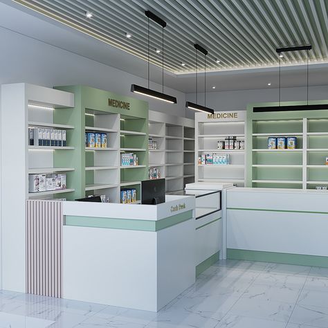 Vet Pharmacy Design, Medical Store Interior Design, Farmacy Design, Medical Shop, Hospital Design Interior, Medical Shop Interior Design, Pharmacy Interior, Small Pharmacy Design, Medical Interior Design