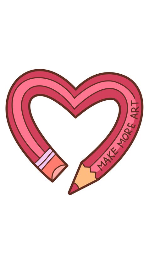 Popular Sticker Ideas, 2025 Challenge, Pencil Sticker, Pencil Clipart, Agenda Design, Pink Pencil, Pretty Heart, Popular Cartoons, Pink Nation