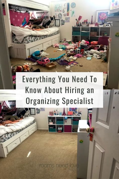 Before and after of a room that was decluttered and organized by Rooms Need Love. Learn more about organizing services here. Clean Room Before And After, Organization By Room, Diy Home Updates, Mom Time Management, Organizing Services, Task To Do, Clutter Free Home, Organized Mom, Organizing Time