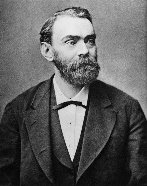 Alfred Nobel’s name is know for a few reasons. Firstly, the Swedish chemist and engineer invented dynamite, albeit by accident, in 1867 in Germany. Dynamite was a convenient way to transport nitroglycerine without it randomly exploding upon the slightest shake. Nobel, however was a pacifist. He established the Nobel Prize in 1895 to award individuals who were positively impacting mankind in a number of categories. Theory Of Life, Alfred Nobel, Famous Scientist, People In History, Rainer Maria Rilke, Wise People, Magical Realism, Nobel Peace Prize, Marie Curie