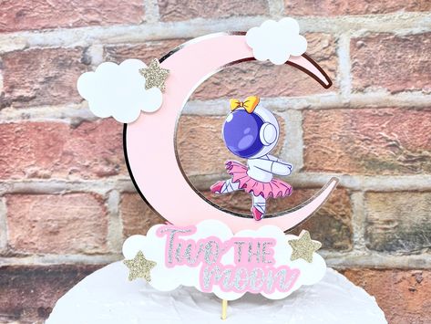 Two the moon cake topper, Second Birthday Cake Topper, Two Year Old Birthday Party, Girl Astronaut Birthday, Outer Space Cake Topper by SweetLeeHomeDecor on Etsy Two The Moon Cake, Two Year Old Birthday Party, Outer Space Cake, Space Cake Topper, Second Birthday Cake, Moon Cake Topper, Two Year Old Birthday, Stars Cake, Unique Party Decor