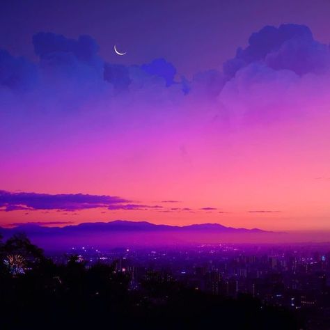 Time Is Precious, Palawan Philippines, Moon Setting, Dark Purple Aesthetic, Purple Sunset, Epic Photos, Instagram Time, Philippines Travel, Aesthetic Desktop Wallpaper