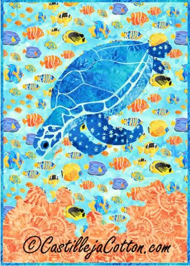 Mortimer Turtle Quilt Pattern 4317-46 Turtle Quilt Pattern, Ocean Quilt, Turtle Quilt, Applique Wall Hanging, Dolphin Art, Cottage Quilt, Cat Cuddle, House Quilts, Pattern Store