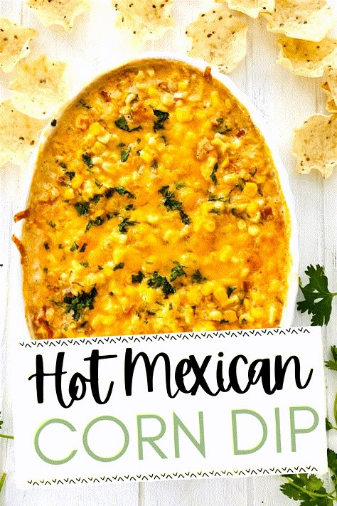 This Hot Mexican Corn Dip with Cream Cheese is the creamiest and cheesiest dip. It's brimming with corn and just the right amount of spice. The easy and quick to make appetizer is the first to disappear whenever I make it. Serve it with tortilla chips for a tasty snack. Mexican Theme Tailgate Food, Mexican Football Party Food, Mexican Finger Food Recipes, Healthy Party Food For A Crowd, Mexican Appetizers Finger Foods, Gameday Food Appetizers, Football Party Food Appetizers, Packer Party, Party Food For A Crowd