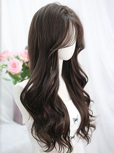 Wavy Long Hair With Bangs, Cute Hairstyles Wavy, Long Wavy Hairstyles With Bangs, Cute Haircuts With Bangs, Korean Digital Perm, Hair Styles For Long Hair Length, Hair Styles Wavy Hair, Cute Wavy Hairstyles, Haircut For Wavy Hair