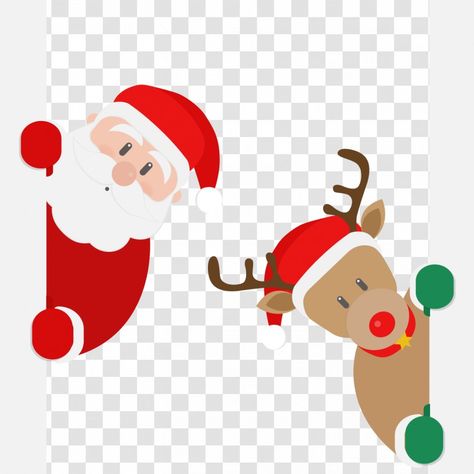 Santa Claus Illustration Cute, Santa Claus And Reindeer, Santa Claus Vector, Diy Kids Games, Santa And His Reindeer, Santa Claus Reindeer, Santa Figurines, Clip Art Png, Deer Art