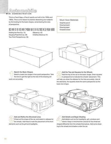 Successful Drawing, Car Drawing Easy, Art Perspective, Concept Art Tutorial, Car Drawing, Cool Car Drawings, Industrial Design Sketch, Drawing Exercises, Pencil Drawings Easy