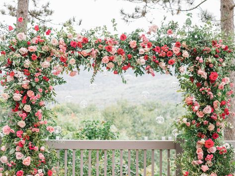 Shades Of Pink Wedding Flowers, St Patricks Wedding, Pink Wedding Arch, Shades Of Pink Wedding, Arbor Flowers, Organic Flowers, Bridal Backdrop, Wedding Arbors, Floating Candle Centerpieces