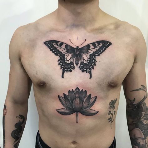 The Amazing Michelle Vu - Calgary Alberta @ Mission Parlour Tattoo. My beautiful Butterfly and … | Mens butterfly tattoo, Tattoos for guys, Butterfly tattoo designs Tattoo Papillon, Mens Butterfly Tattoo, Traditional Butterfly Tattoo, Ring Finger Tattoos, Irezumi Tattoos, Moth Tattoo, Chest Tattoo Men, Tattoo Girls, Tatuaje A Color