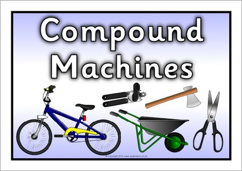 Compound Machines display poster (SB10697) - SparkleBox Sparkle Box, Simple Complex, Technology Posters, Free Teaching Resources, Simple Machines, Science Project, Machine Head, Grade 4, Physical Science