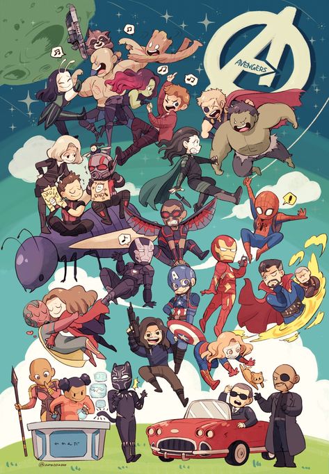 Avengers Cartoon Drawing, Mcu Art, Avengers Fanart, Marvel Cartoon, Avengers Fan Art, Avengers Spiderman, Avengers Cartoon, Marvel Cartoons, Marvel Drawings