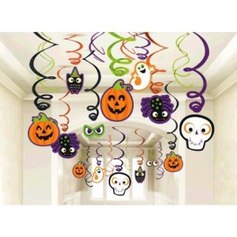 Decor Hanging From Ceiling, Halloween Ceiling Decorations, Halloween Ceiling, Hanging From Ceiling, Spider Party, Moldes Halloween, Creepy Creatures, Halloween Creatures, Halloween Creepy