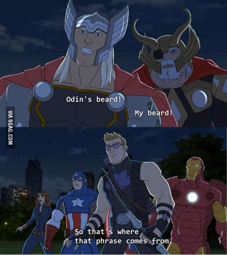 Odin Marvel, Avengers Assemble Cartoon, Funny Avengers, Miss Marvel, Marvel Avengers Assemble, Dc Memes, Dc Movies, Clint Barton, Avengers Memes