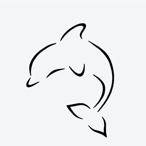 Dolphin Outline, Dolphin Tattoo Meaning, Sara Tattoo, Animal Symbol, Dolphins Tattoo, Symbol Design, Tattoos With Meaning, Flash Tattoo, Tattoo Inspo