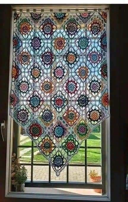 Crochet Kitchen Curtains, Crochet Curtains Pattern, Curtains Pattern, Knitting & Crochet Tools, Crochet Curtain Pattern, Crochet Wall Art, Design Villa, Village Photography, Villa Plan