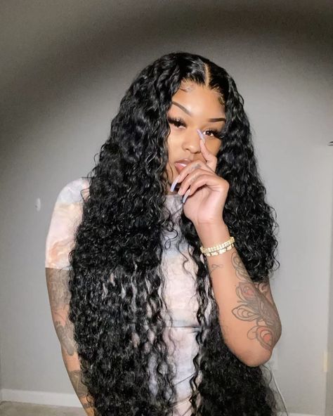 Middle Part Wet And Wavy Sew In, Wet And Wavy Sew In With Closure Curly Hair, Long Curly Wigs For Black Women, 30 Inch Curly Wig, Water Wave Sew In, Birthday Wigs, Loose Curly Wig, Hairstyle Suggestions, Wet Curls