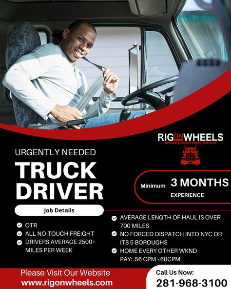 Urgently Needed: Truck Driver! We have various jobs from various clients! Call ☎️ 281-968-3100 or complete the application on the website in the bio. #womenintrucking #rigonwheels #truckdriver #otr #otrdriver #truckingjobs #trucking #trucker #truckjobs #cdljobs #truckingindustry Truck Driver Format For Client, Hiring Poster, Bills Quotes, Job Poster, Iphone Screen Repair, Driver Job, Recruitment Services, Alex Morgan, Job Advertisement