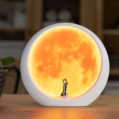 "Enhance your living room with this stunning Moon Lamp Night Light, perfect for anniversary, wedding, and Christmas gifts." Valentine Gifts For Him, Signs For Wedding, Mr Mrs Sign, Led Curtain Lights, Art Ornament, Moon Lamp, Sensor Night Lights, Wedding Wall Decorations, Lamp For Living Room