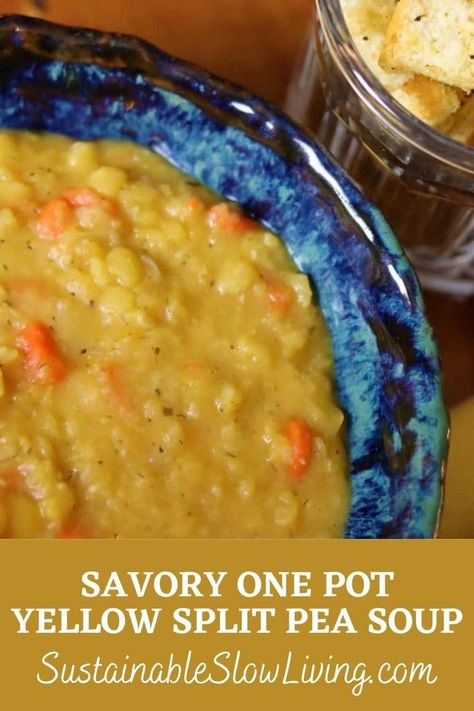 Vegan Yellow Split Pea Soup, Dried Yellow Split Peas Recipes, Recipes With Yellow Split Peas, Yellow Split Pea Recipes Vegan, Split Yellow Pea Soup, Yellow Split Pea Soup Crockpot, Yellow Split Pea Soup Recipes, Yellow Split Pea Soup With Ham, Yellow Split Peas Recipes