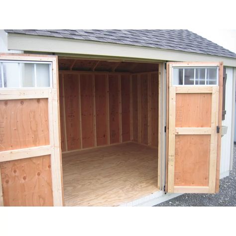 10x10 Shed, Colonial Doors, Colonial Door, Garden Shed Kits, Barn Style Shed, Wood Storage Shed, Lp Smartside, Storage Shed Kits, Patio Benches