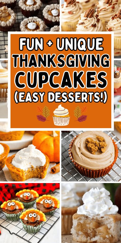 Fun Thanksgiving cupcakes! These easy Thanksgiving dessert recipes are unique cupcake recipes to spice up your holiday baking. Cute thanksgiving cupcakes ideas or kids, holiday cupcakes thanksgiving, thanksgiving treats cupcakes, thanksgiving baking, thanksgiving cupcakes aesthetic, fall desserts cupcakes, cute thanksgiving desserts, thanksgiving decorated cupcakes, thanksgiving pie cupcake, holiday baking thanksgiving cupcakes, thanksgiving recipes dessert cupcakes, cupcakes for thanksgiving. Thanksgiving Cupcakes Ideas, Thanksgiving Pie Cupcakes, Cute Thanksgiving Cupcakes, Unique Cupcake Recipes, Cupcakes For Thanksgiving, Thanksgiving Recipes Dessert, Holiday Baking Thanksgiving, Cupcake Recipes Unique, Cupcakes Aesthetic