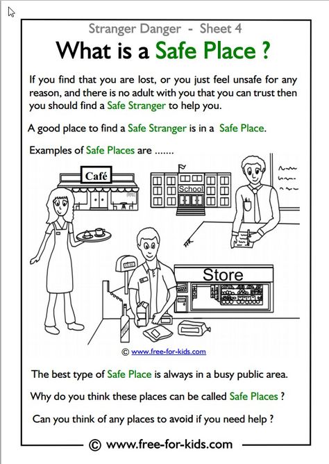 DIY - Practiced Stranger Danger Skills with Your Children? Internet Safety Worksheet, Stranger Danger Activities, Safety Town, Safety Worksheets, Teaching Safety, Safety Activities, Protective Behaviours, My Safe Place, Safety Week