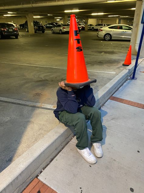 Cone Head Drawing, Traffic Cone Head, Teenage Dirtbag Aesthetic, Tems Baby, Dirtbag Aesthetic, Danny Core, Iphone Picture, Object Head, Cone Head