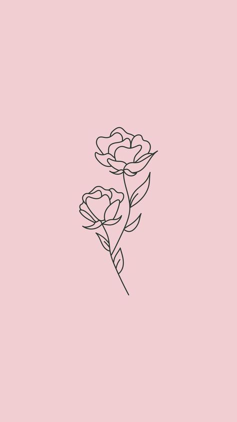 Widget Iphone Aesthetic Flowers, Pink Aesthetic Wallpaper Iphone Flowers, Pretty Flowers Aesthetic Drawing, Pink Aesthetic Drawing Ideas, Pink Line Art Wallpaper, Simple Pink Wallpaper Aesthetic, Pink Flower Background Wallpapers, Soft Pink Aesthetic Wallpaper Ipad, Flower Lockscreen Aesthetic