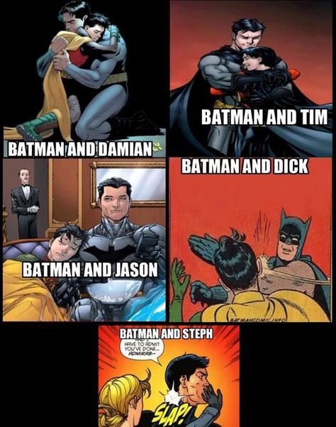 Univers Dc, Batman Funny, Dc Comics Artwork, Batman Universe, Im Batman, Tim Drake, Damian Wayne, Dc Memes, Batman Family