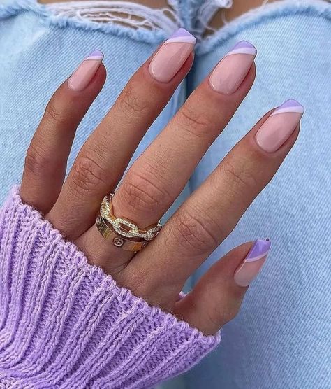 Unghie Sfumate, Lilac Nails, Subtle Nails, Cute Gel Nails, Pedicures, Pretty Acrylic Nails, Short Acrylic Nails, Best Acrylic Nails, Purple Nails