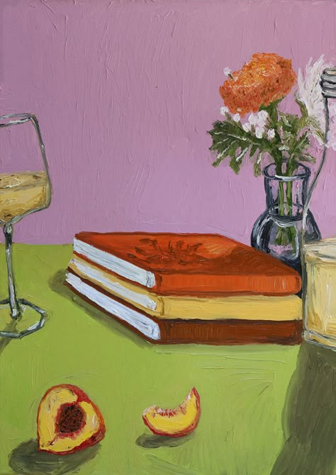 Peach Paint, Peach Wine, Wine Sale, Welcome To My House, Still Life Drawing, Easy Paintings, A Frame, Limited Edition Prints, Oil Pastel